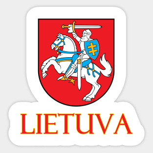 Lithuania - Coat of Arms Design (Lithuanian Text) Sticker